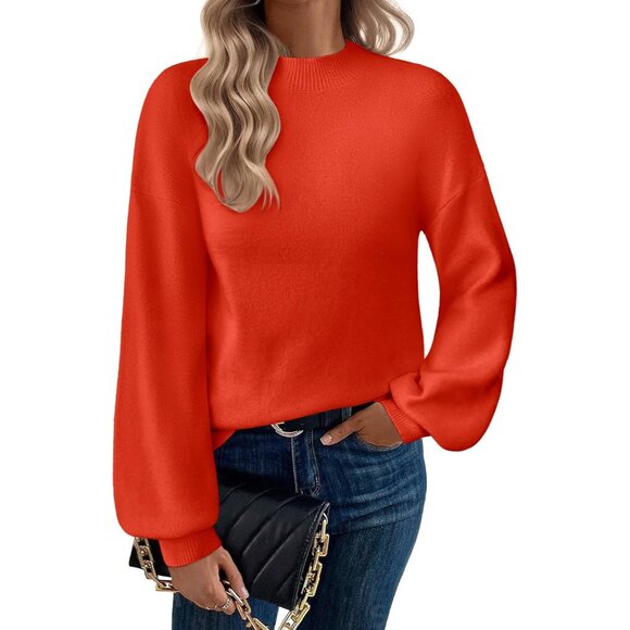 Sweaters - Women’s Knitted Turtleneck Sweater Fall Fashion Long Sleeve Cozy Top